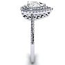 1 Carat Pear Shape Moissanite and Diamond Double Halo Ring In Sterling Silver Image-4
