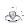1 Carat Pear Shape Moissanite and Diamond Double Halo Ring In Sterling Silver Image-5