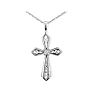 Filigree Diamond Cross Pendant in 10k White Gold Image-1