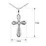 Filigree Diamond Cross Pendant in 10k White Gold Image-4