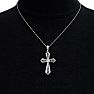 Filigree Diamond Cross Pendant in 10k White Gold Image-5