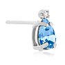1ct Pear Shaped Blue Topaz and Diamond Earrings in 14k White Gold
 Image-3