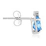 1ct Pear Shaped Blue Topaz and Diamond Earrings in 14k White Gold
 Image-4