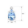 1ct Pear Shaped Blue Topaz and Diamond Earrings in 14k White Gold
 Image-5