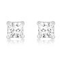 1/4ct Princess Diamond Stud Earrings in 14k White Gold. Closeout. Image-2