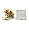2 3/4 Carat Lab Grown Diamond Cufflinks For Men In 14 Karat Yellow Gold Image-3
