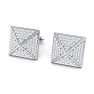 1 3/4 Carat Lab Grown Diamond Cufflinks For Men In 14 Karat White Gold Image-1