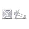 1 3/4 Carat Lab Grown Diamond Cufflinks For Men In 14 Karat White Gold Image-2