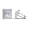 3 1/2 Carat Lab Grown Diamond Cufflinks For Men In 14 Karat White Gold Image-2