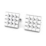 1/2 Carat Lab Grown Diamond Cufflinks For Men In 14 Karat White Gold Image-1