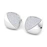3 1/2 Carat Diamond Cufflinks For Men In 14 Karat White Gold Image-1