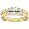 1/2ct Diamond Bridal Set With .12ct Center Diamond in 14k Yellow Gold Image-1