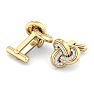 1/3 Carat Diamond Cufflinks For Men In 14 Karat Yellow Gold Image-3
