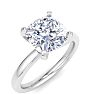 2 Carat Cushion Cut Lab Grown Diamond Ring In 14K White Gold, Solitaire Image-2
