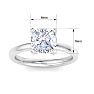 2 Carat Cushion Cut Lab Grown Diamond Ring In 14K White Gold, Solitaire Image-5
