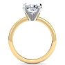 2 Carat Cushion Cut Lab Grown Diamond Ring In 14K Yellow Gold, Solitaire Image-3