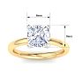 2 Carat Cushion Cut Lab Grown Diamond Ring In 14K Yellow Gold, Solitaire Image-5
