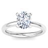 2 Carat Oval Shape Lab Grown Diamond Ring In 14K White Gold, Solitaire Image-1
