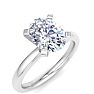 2 Carat Oval Shape Lab Grown Diamond Ring In 14K White Gold, Solitaire Image-2