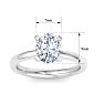 2 Carat Oval Shape Lab Grown Diamond Ring In 14K White Gold, Solitaire Image-5