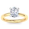 2 Carat Oval Shape Lab Grown Diamond Ring In 14K Yellow Gold, Solitaire Image-1
