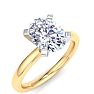 2 Carat Oval Shape Lab Grown Diamond Ring In 14K Yellow Gold, Solitaire Image-2