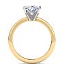 2 Carat Oval Shape Lab Grown Diamond Ring In 14K Yellow Gold, Solitaire Image-3