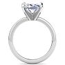 3 Carat Cushion Cut Lab Grown Diamond Ring In 14K White Gold, Solitaire Image-3