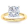 3 Carat Cushion Cut Lab Grown Diamond Ring In 14K Yellow Gold, Solitaire Image-1