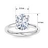 3 Carat Oval Shape Lab Grown Diamond Ring In 14K White Gold, Solitaire Image-5