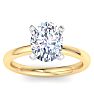 3 Carat Oval Shape Lab Grown Diamond Ring In 14K Yellow Gold, Solitaire Image-1