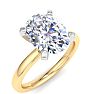3 Carat Oval Shape Lab Grown Diamond Ring In 14K Yellow Gold, Solitaire Image-2