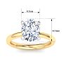 3 Carat Oval Shape Lab Grown Diamond Ring In 14K Yellow Gold, Solitaire Image-5