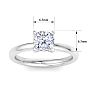 1 Carat Cushion Cut Lab Grown Diamond Ring In 14K White Gold, Solitaire Image-5