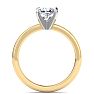 1 Carat Cushion Cut Lab Grown Diamond Ring In 14K Yellow Gold, Solitaire Image-3