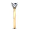 1 Carat Cushion Cut Lab Grown Diamond Ring In 14K Yellow Gold, Solitaire Image-4