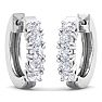 1/2 Carat Diamond Mens Hoop Earrings In 14 Karat White Gold Image-3