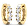 1/2 Carat Diamond Mens Hoop Earrings In 14 Karat Yellow Gold Image-3