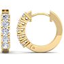 1/2 Carat Diamond Mens Hoop Earrings In 14 Karat Yellow Gold Image-4