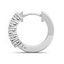 1/4 Carat Diamond Single Mens Hoop Earring In 14 Karat White Gold Image-4