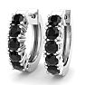 1/2 Carat Black Diamond Mens Hoop Earrings In 14 Karat White Gold Image-1