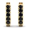 1/2 Carat Black Diamond Mens Hoop Earrings In 14 Karat Yellow Gold Image-2