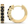 1/2 Carat Black Diamond Mens Hoop Earrings In 14 Karat Yellow Gold Image-4