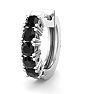 1/4 Carat Black Diamond Single Mens Hoop Earring In 14 Karat White Gold Image-1