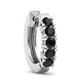 1/4 Carat Black Diamond Single Mens Hoop Earring In 14 Karat White Gold Image-3