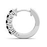 1/4 Carat Black Diamond Single Mens Hoop Earring In 14 Karat White Gold Image-4