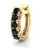 1/4 Carat Black Diamond Single Mens Hoop Earring In 14 Karat Yellow Gold Image-1