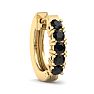 1/4 Carat Black Diamond Single Mens Hoop Earring In 14 Karat Yellow Gold Image-3