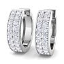 1/2 Carat Diamond Mens Hoop Earrings In 14 Karat White Gold Image-1