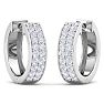 1/2 Carat Diamond Mens Hoop Earrings In 14 Karat White Gold Image-3